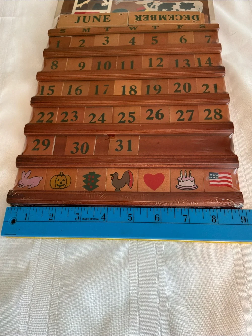 Wooden Perpetual Wall Calendar - Brown